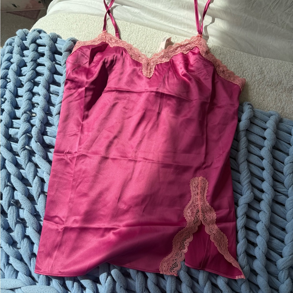 Pink Lace Trim Chemise